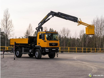 Camión grúa, Camión caja abierta MAN  TGM 18.340 4x4 PALFINGER PK 20002 CRANE BASKET: foto 3