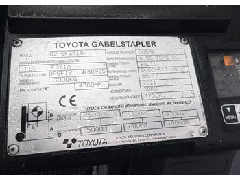 Carretilla elevadora de gas Toyota 8FGF18: foto 4