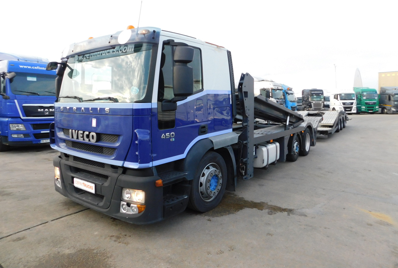 Camión portavehículos Iveco At190s45 cu remorca: foto 1