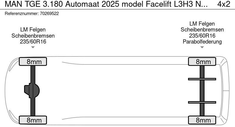 Furgón nuevo MAN TGE 3.180 Automaat 2025 model Facelift L3H3 Navi CarPlay Camera L2H2 11m3 Airco Cruise control: foto 19