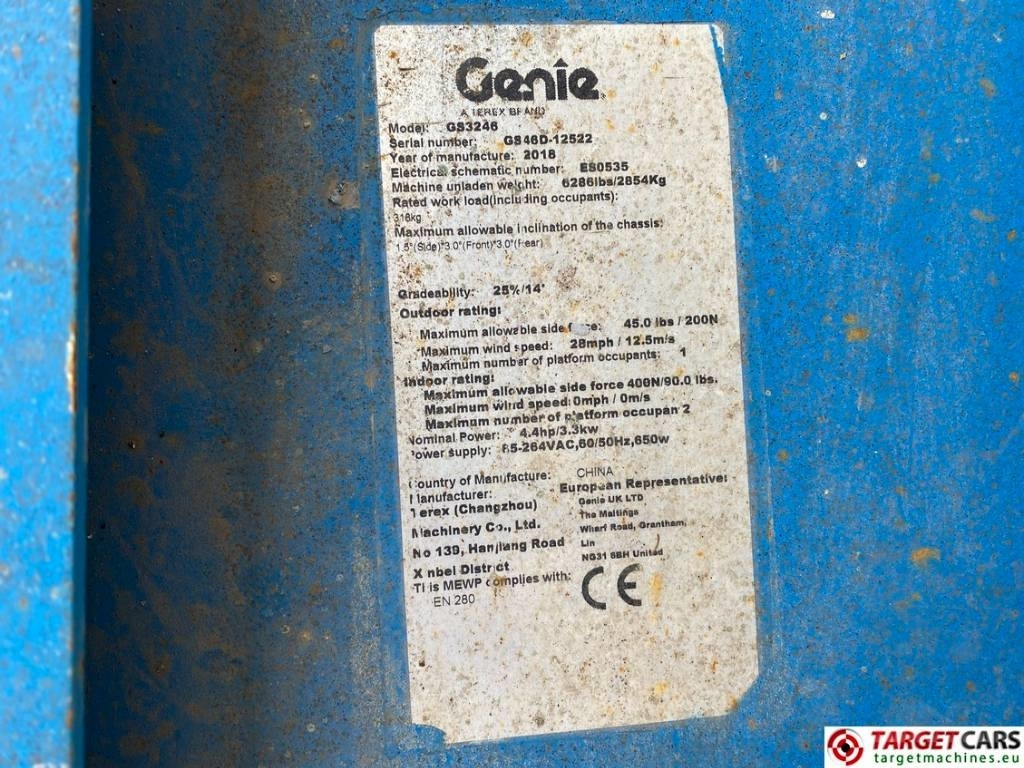 Plataforma de tijeras Genie GS-3246 Electric Scissor Work Lift 1175cm: foto 11