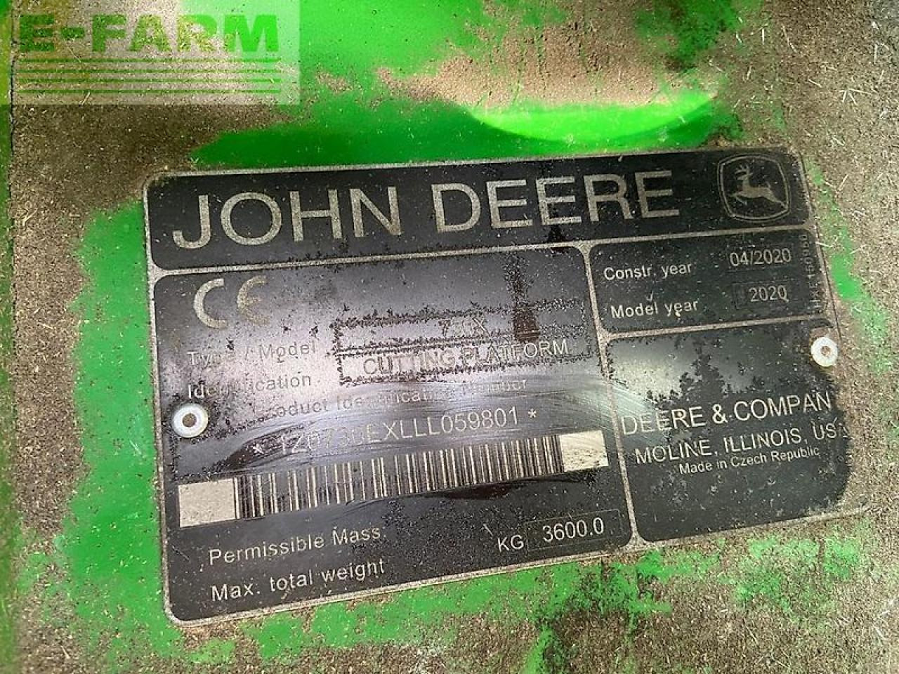 Cosechadora de granos John Deere t670 my20: foto 21