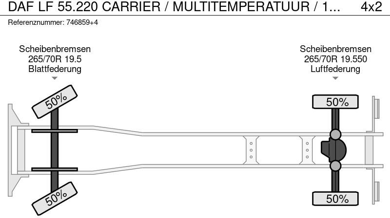 Camión frigorífico DAF LF 55.220 CARRIER / MULTITEMPERATUUR / 196433 km: foto 18