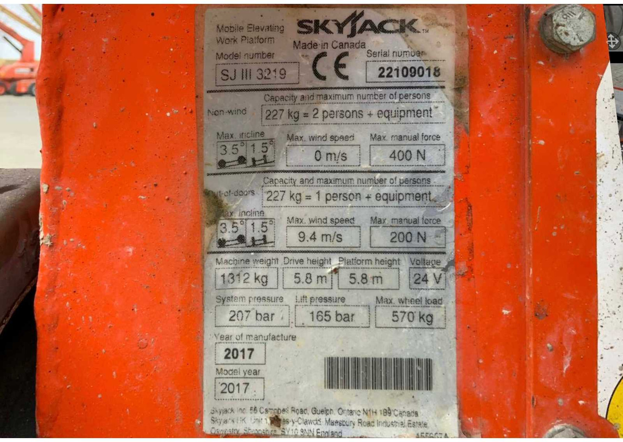 Plataforma elevadora SkyJack SJ III 3219: foto 25